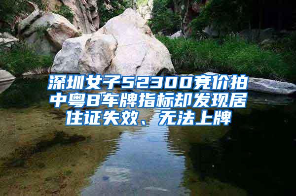 深圳女子52300竞价拍中粤B车牌指标却发现居住证失效、无法上牌