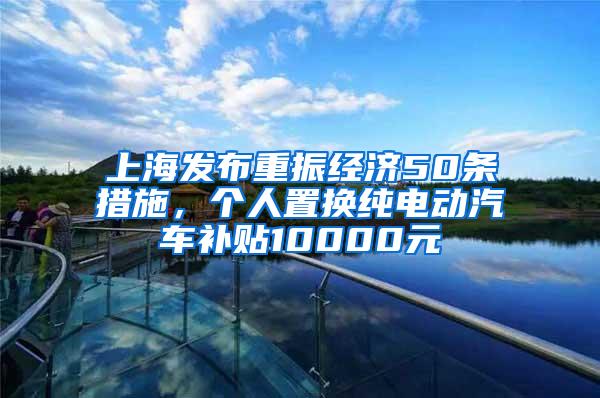 上海发布重振经济50条措施，个人置换纯电动汽车补贴10000元