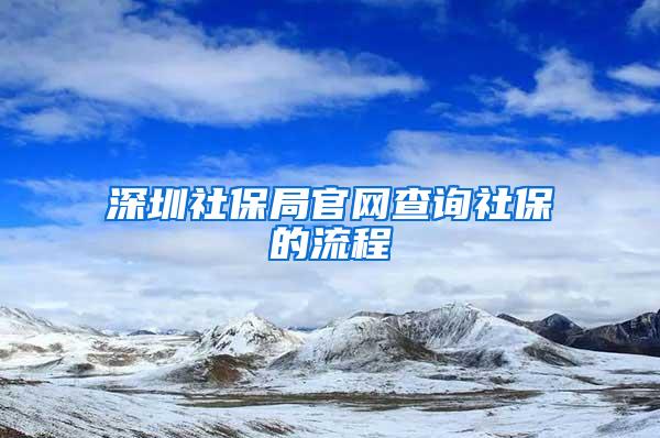 深圳社保局官网查询社保的流程