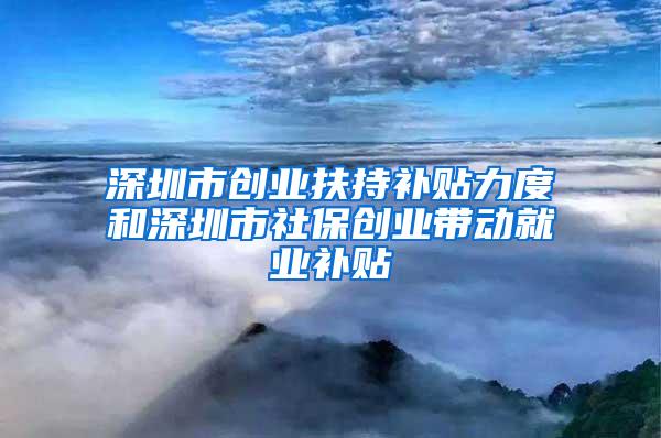 深圳市创业扶持补贴力度和深圳市社保创业带动就业补贴