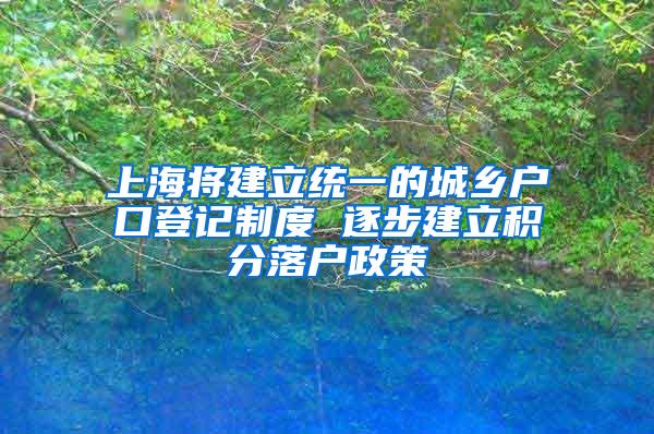 上海将建立统一的城乡户口登记制度 逐步建立积分落户政策