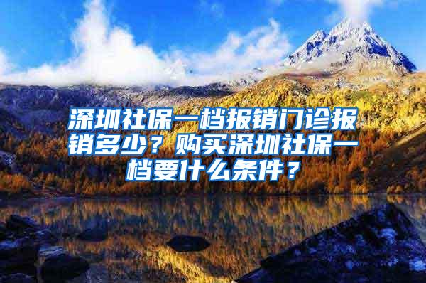 深圳社保一档报销门诊报销多少？购买深圳社保一档要什么条件？