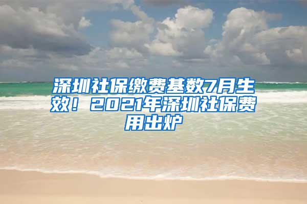 深圳社保缴费基数7月生效！2021年深圳社保费用出炉