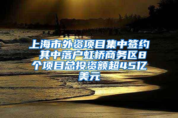 上海市外资项目集中签约 其中落户虹桥商务区8个项目总投资额超45亿美元