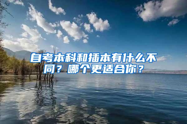 自考本科和插本有什么不同？哪个更适合你？