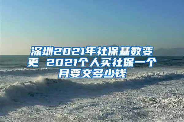 深圳2021年社保基数变更 2021个人买社保一个月要交多少钱