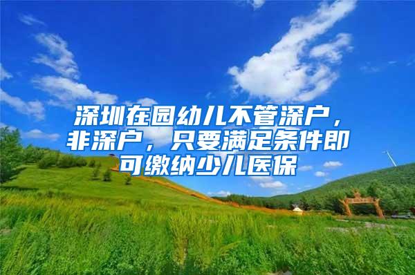 深圳在园幼儿不管深户，非深户，只要满足条件即可缴纳少儿医保