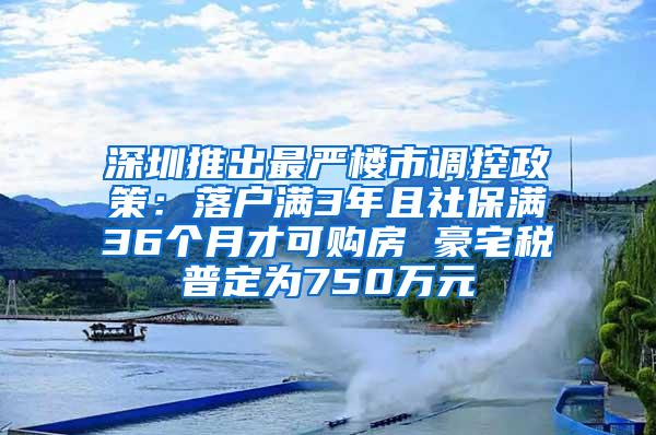 深圳推出最严楼市调控政策：落户满3年且社保满36个月才可购房 豪宅税普定为750万元