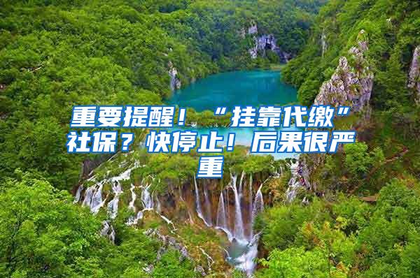 重要提醒！“挂靠代缴”社保？快停止！后果很严重