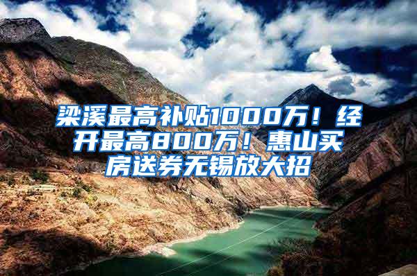 梁溪最高补贴1000万！经开最高800万！惠山买房送券无锡放大招