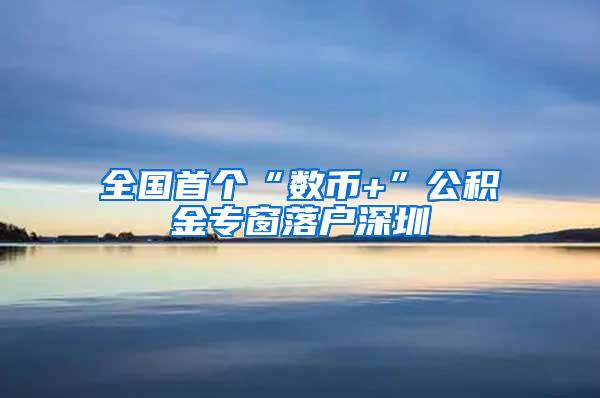 全国首个“数币+”公积金专窗落户深圳