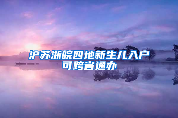 沪苏浙皖四地新生儿入户可跨省通办