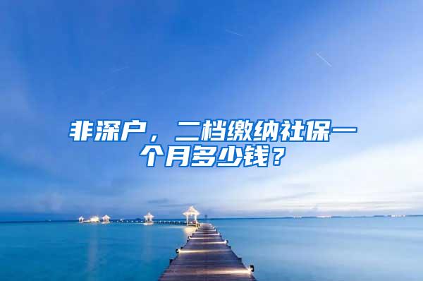 非深户，二档缴纳社保一个月多少钱？