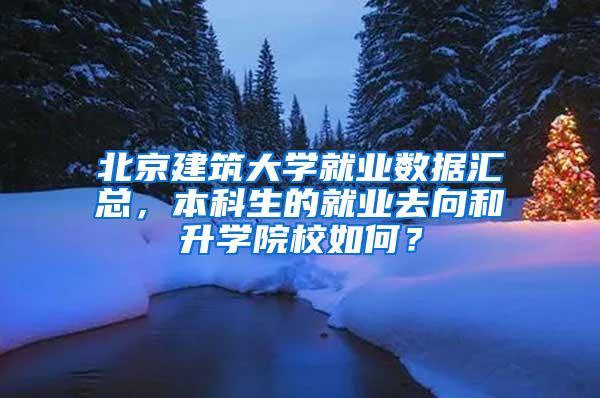 北京建筑大学就业数据汇总，本科生的就业去向和升学院校如何？