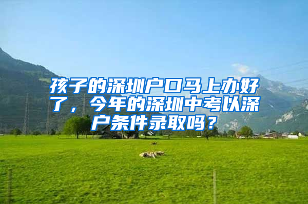 孩子的深圳户口马上办好了，今年的深圳中考以深户条件录取吗？