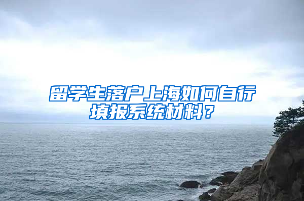 留学生落户上海如何自行填报系统材料？