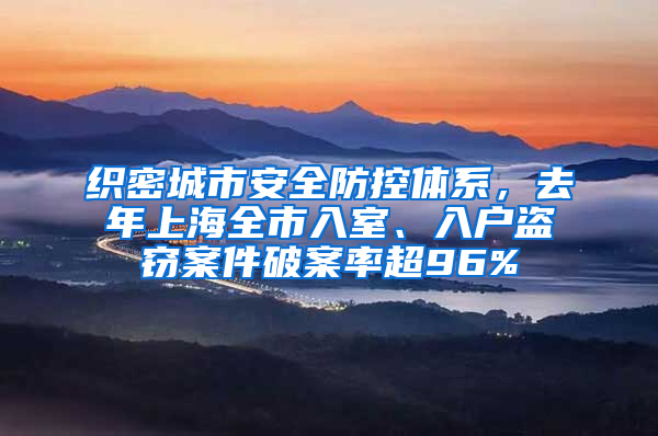 织密城市安全防控体系，去年上海全市入室、入户盗窃案件破案率超96%