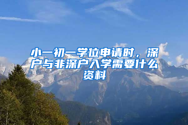 小一初一学位申请时，深户与非深户入学需要什么资料