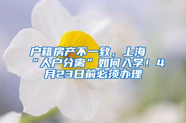 户籍房产不一致，上海“人户分离”如何入学！4月23日前必须办理