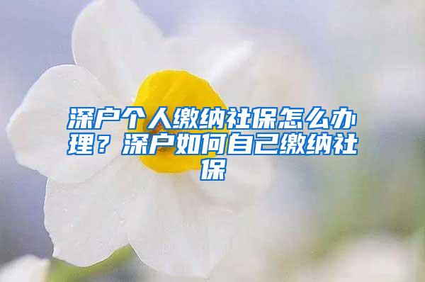 深户个人缴纳社保怎么办理？深户如何自己缴纳社保