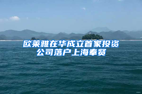 欧莱雅在华成立首家投资公司落户上海奉贤