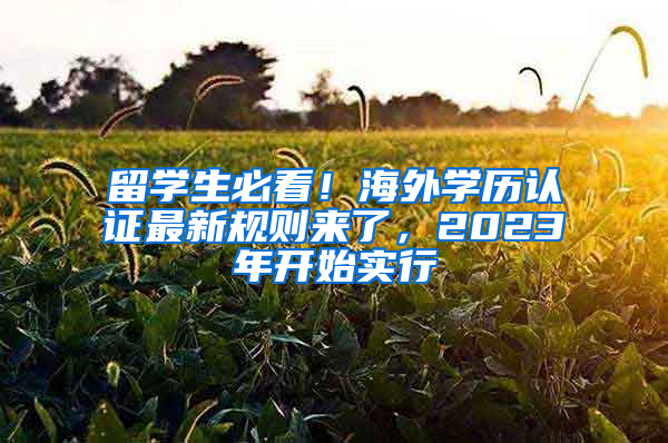 留学生必看！海外学历认证最新规则来了，2023年开始实行