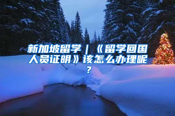 新加坡留学｜《留学回国人员证明》该怎么办理呢？