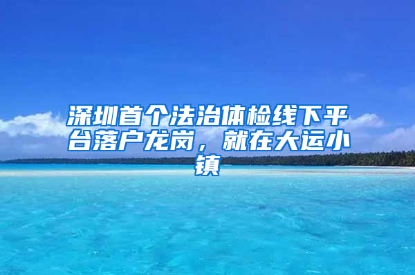 深圳首个法治体检线下平台落户龙岗，就在大运小镇