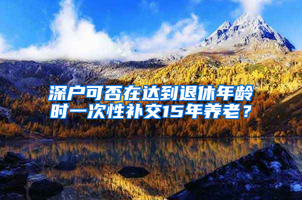 深户可否在达到退休年龄时一次性补交15年养老？