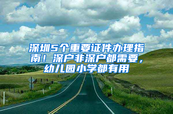 深圳5个重要证件办理指南！深户非深户都需要，幼儿园小学都有用