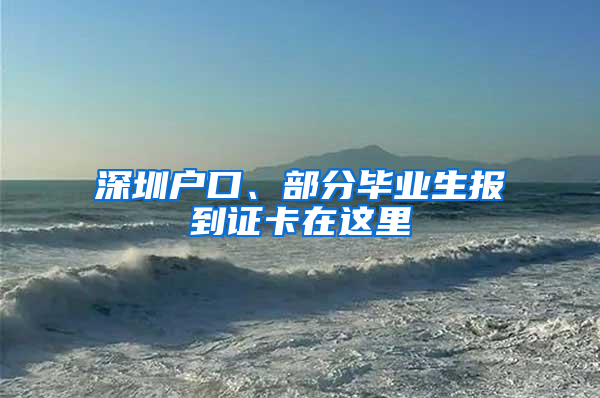 深圳户口、部分毕业生报到证卡在这里