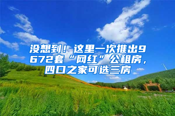 没想到！这里一次推出9672套“网红”公租房，四口之家可选三房