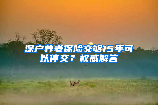 深户养老保险交够15年可以停交？权威解答