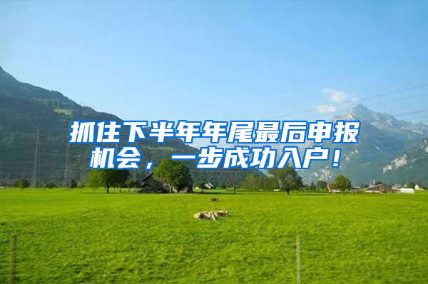 抓住下半年年尾最后申报机会，一步成功入户！