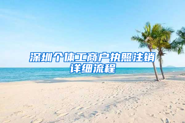 深圳个体工商户执照注销详细流程