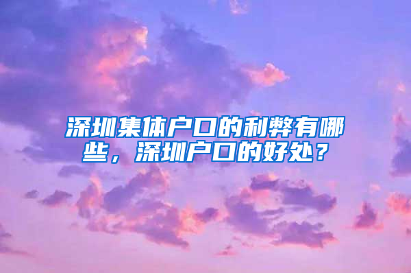 深圳集体户口的利弊有哪些，深圳户口的好处？