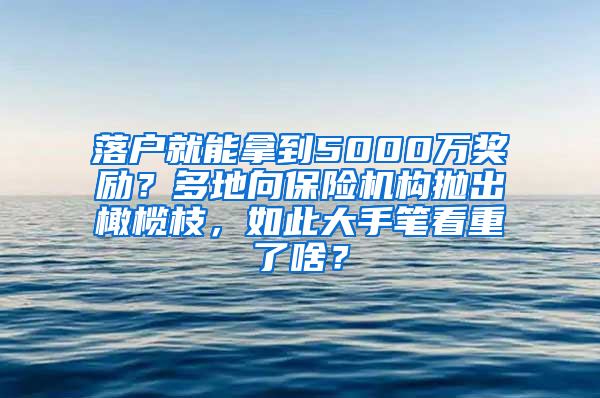 落户就能拿到5000万奖励？多地向保险机构抛出橄榄枝，如此大手笔看重了啥？