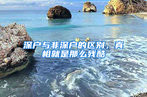 深户与非深户的区别，真相就是那么残酷