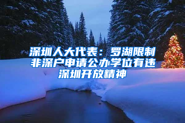 深圳人大代表：罗湖限制非深户申请公办学位有违深圳开放精神