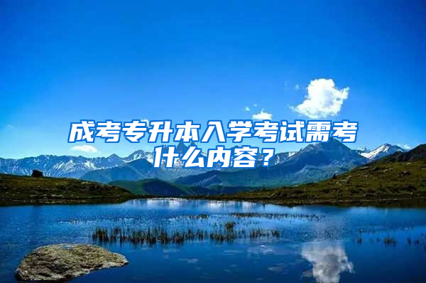 成考专升本入学考试需考什么内容？