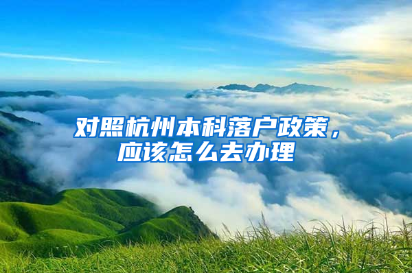 对照杭州本科落户政策，应该怎么去办理