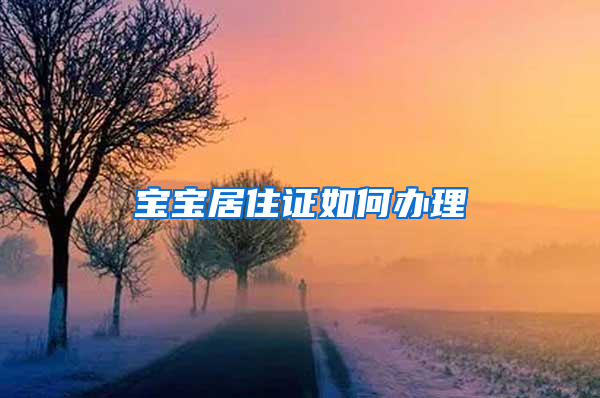 宝宝居住证如何办理