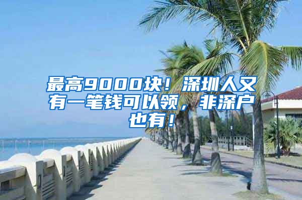 最高9000块！深圳人又有一笔钱可以领，非深户也有！