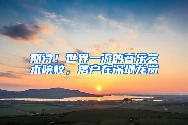 期待！世界一流的音乐艺术院校，落户在深圳龙岗