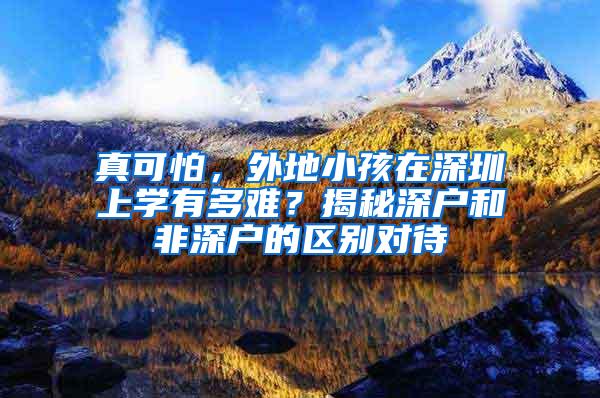 真可怕，外地小孩在深圳上学有多难？揭秘深户和非深户的区别对待