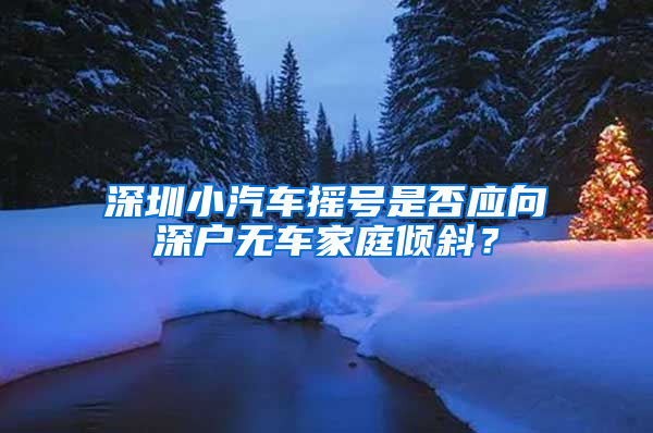 深圳小汽车摇号是否应向深户无车家庭倾斜？