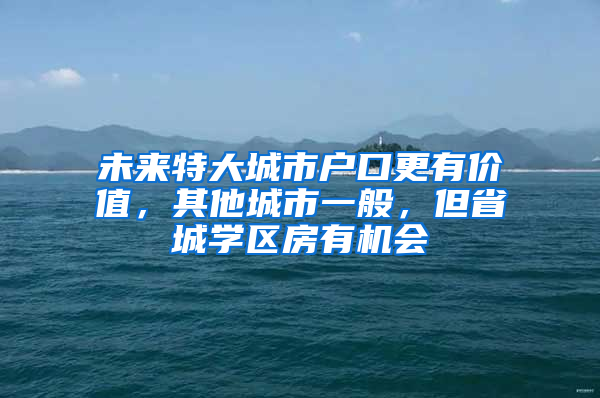 未来特大城市户口更有价值，其他城市一般，但省城学区房有机会