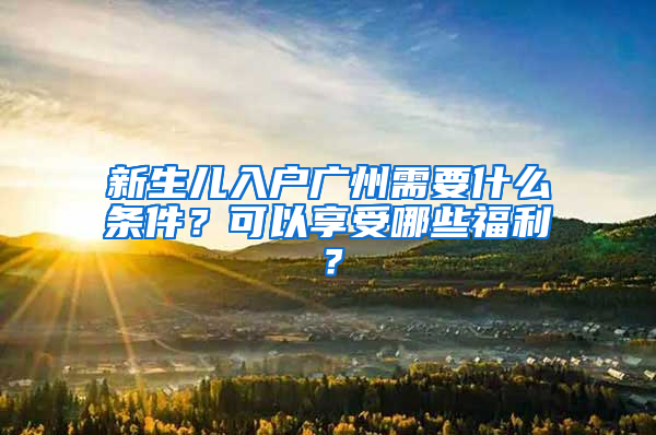 新生儿入户广州需要什么条件？可以享受哪些福利？