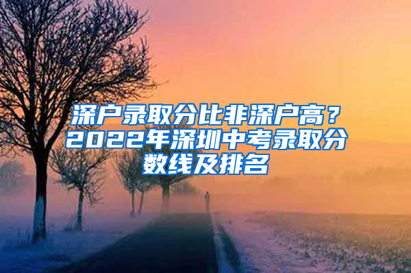 深户录取分比非深户高？2022年深圳中考录取分数线及排名