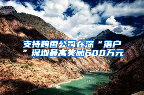 支持跨国公司在深“落户”深圳最高奖励600万元